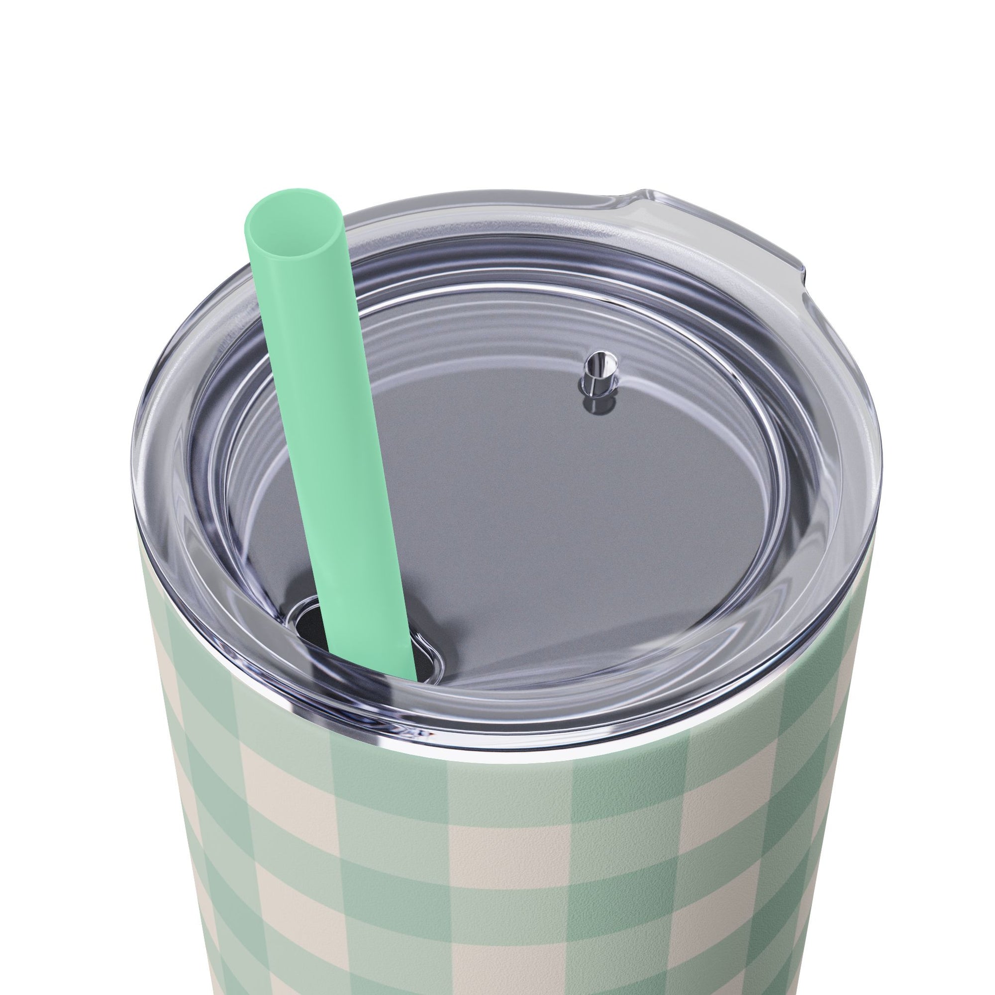 Mint Gingham Tumbler, 20oz