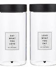 Black + White Glass Canister Set