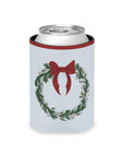 Christmas Wreath Can Cooler - Ice Blue