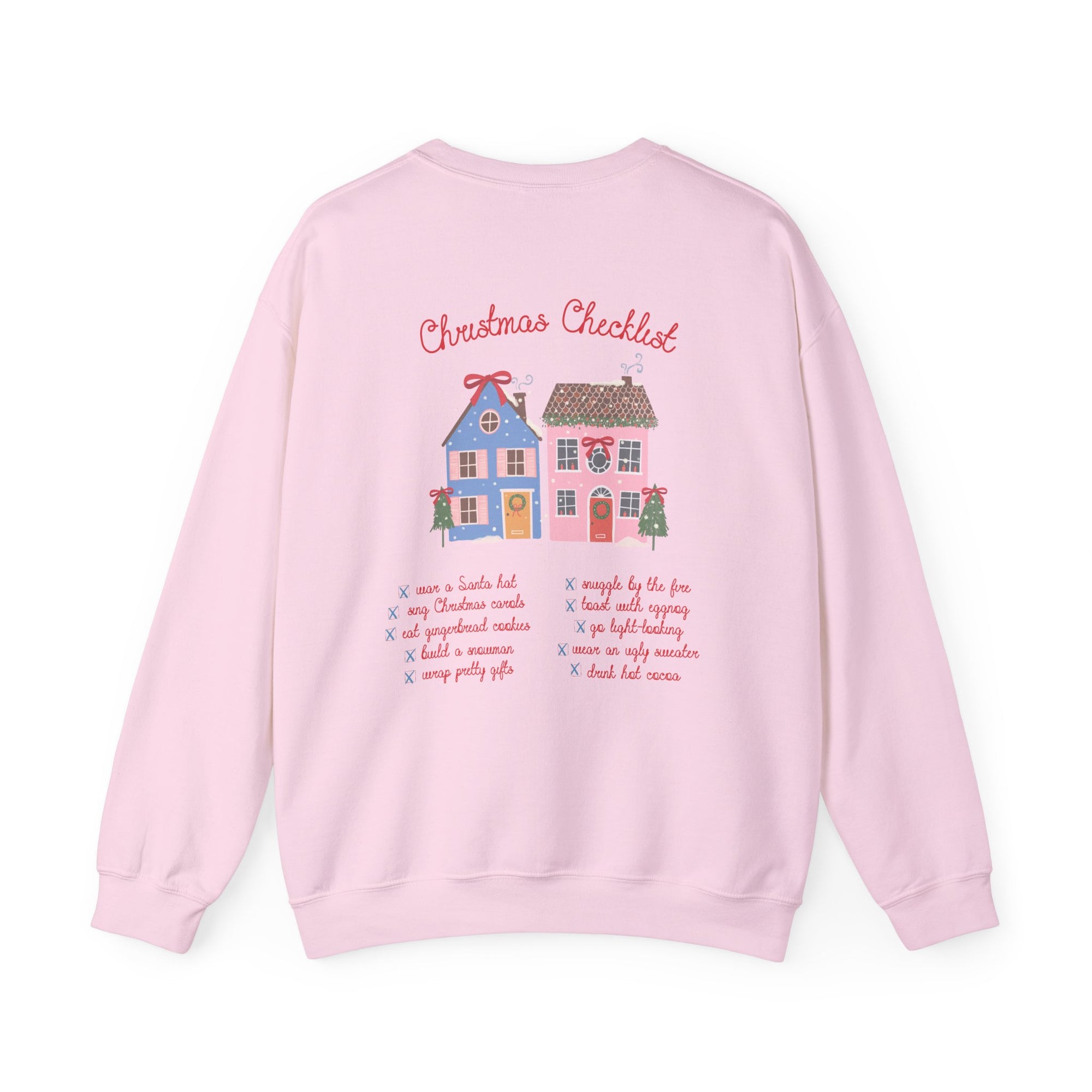 Christmas Checklist Front + Back Crewneck Sweatshirt