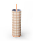 Peachy Gingham Skinny Tumbler, 20oz