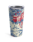 Santa Toile Xmas Christmas Travel Mug Tumbler 20oz