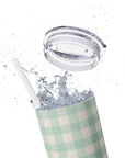 Mint Gingham Tumbler, 20oz