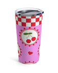 Cherry Check Travel Mug Tumbler 20oz