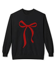 Big Red Bow Coquette Fleece Crewneck Sweatshirt