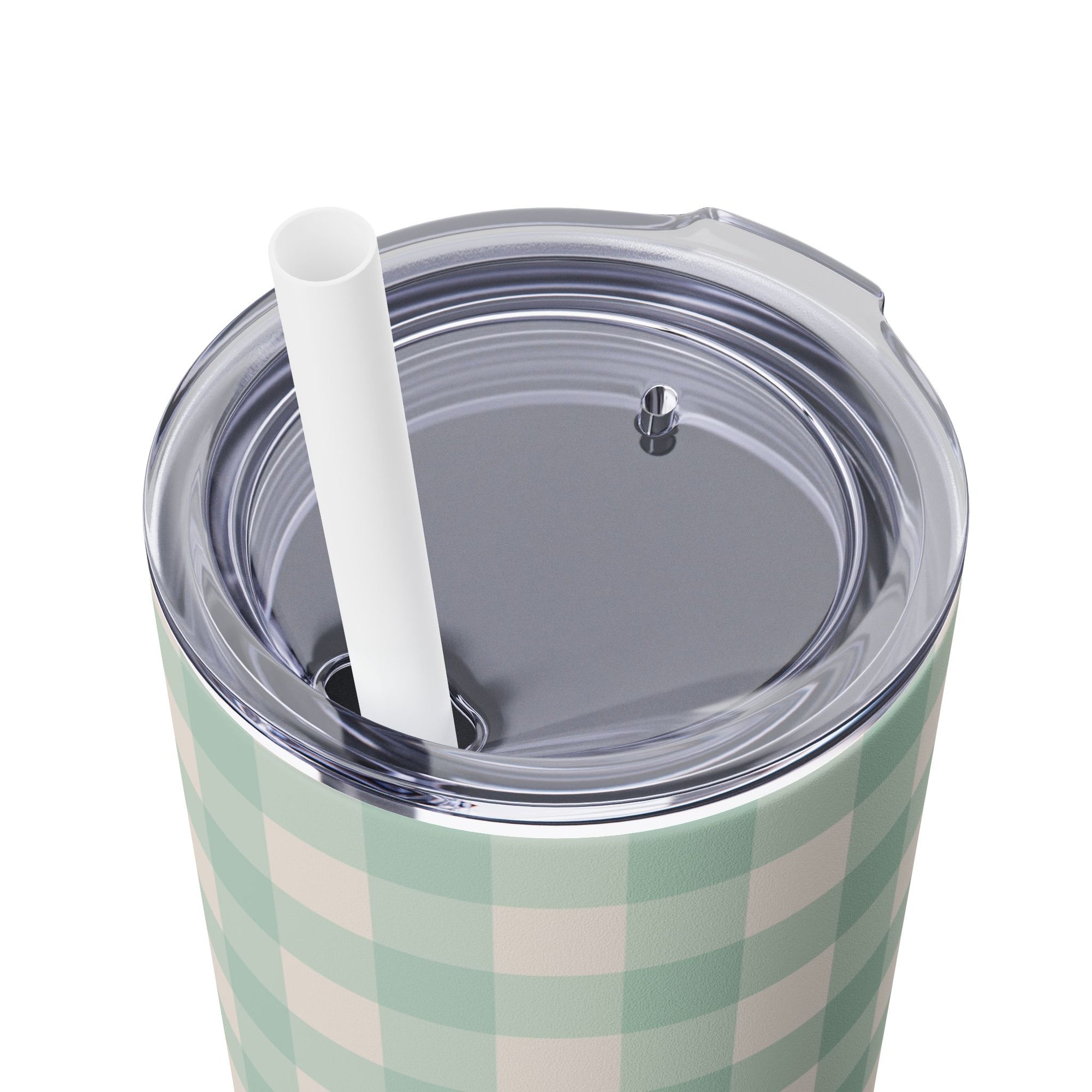 Mint Gingham Tumbler, 20oz