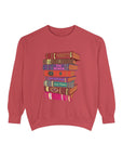 Custom Personalized Favorite Book Titles Bookish Garment Dyed Crew Sweatshirt