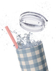 Dusty Blue Gingham Skinny Tumbler, 20oz