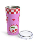 Cherry Check Travel Mug Tumbler 20oz