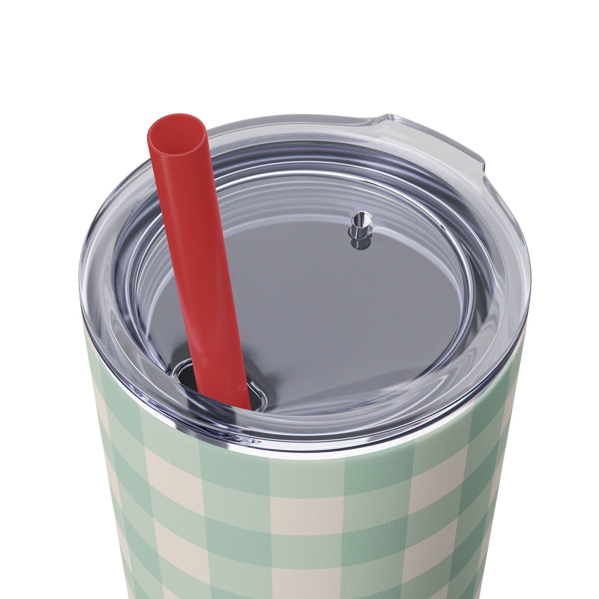 Mint Gingham Tumbler, 20oz