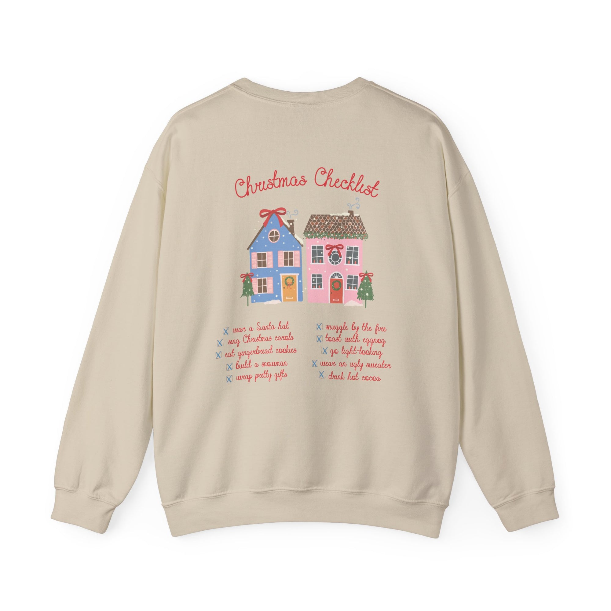 Christmas Checklist Front + Back Crewneck Sweatshirt