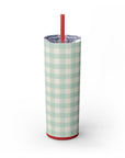 Mint Gingham Tumbler, 20oz