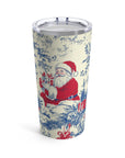 Santa Toile Xmas Christmas Travel Mug Tumbler 20oz