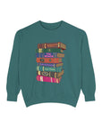 Custom Personalized Favorite Book Titles Bookish Garment Dyed Crew Sweatshirt