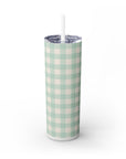 Mint Gingham Tumbler, 20oz