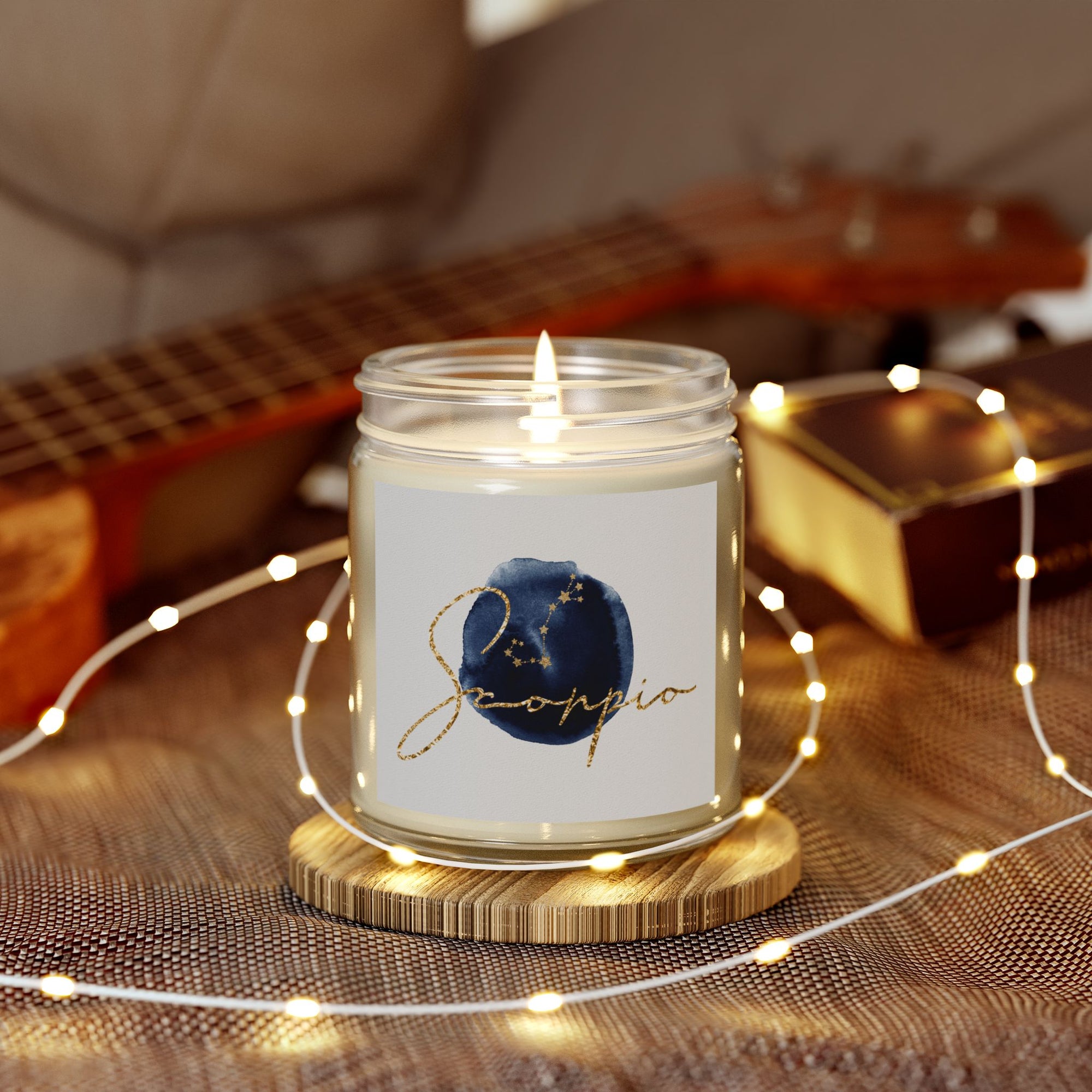 Constellation Gold Zodiac Scorpio, Scented Candle, Coconut Apricot Wax, October 23 to November 21