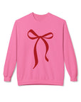 Big Red Bow Coquette Fleece Crewneck Sweatshirt