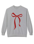 Big Red Bow Coquette Fleece Crewneck Sweatshirt