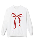 Big Red Bow Coquette Fleece Crewneck Sweatshirt