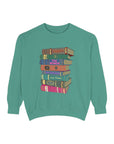 Custom Personalized Favorite Book Titles Bookish Garment Dyed Crew Sweatshirt