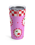 Cherry Check Travel Mug Tumbler 20oz