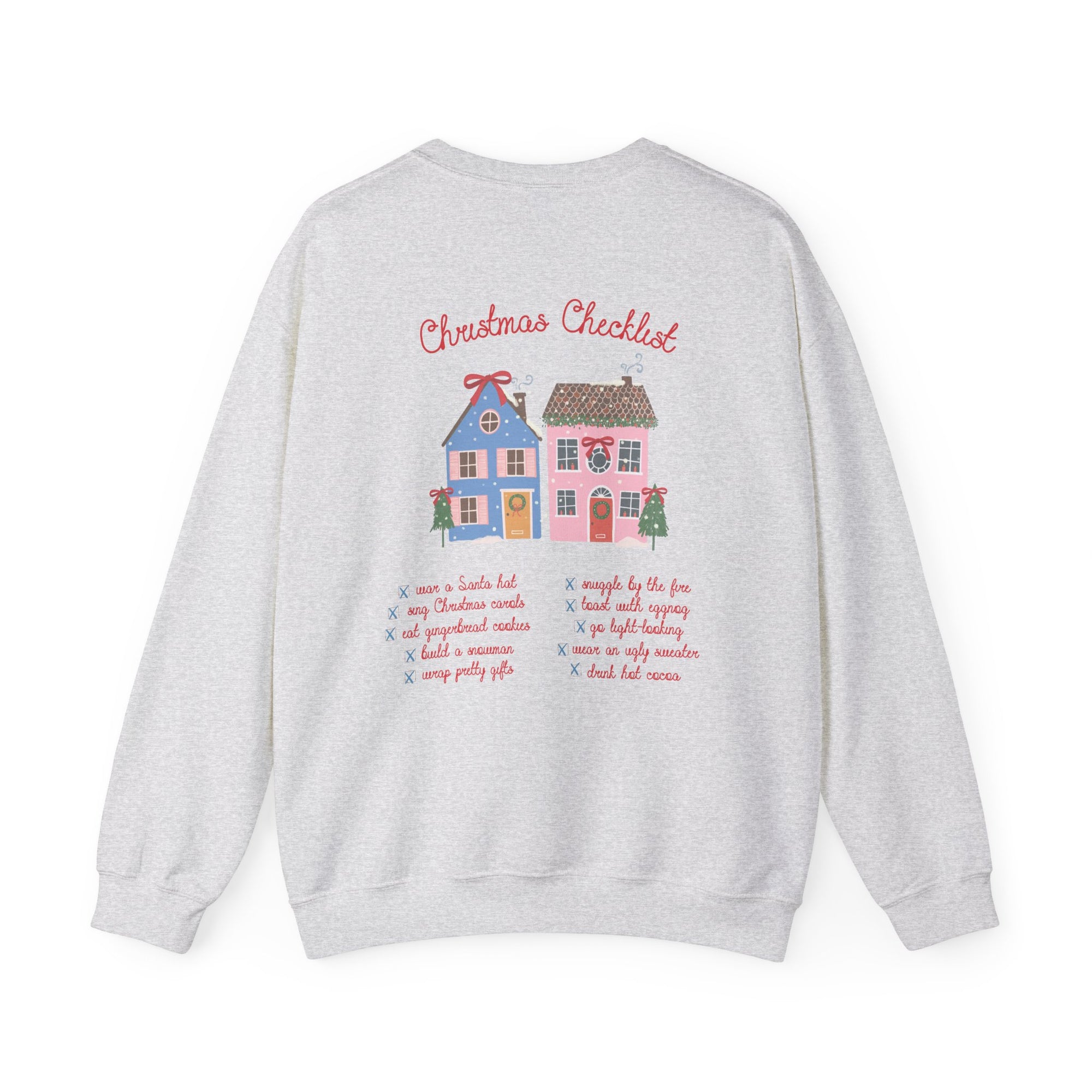 Christmas Checklist Front + Back Crewneck Sweatshirt