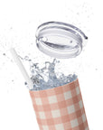 Dusty Pink Gingham Tumbler, 20oz