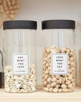 Black + White Glass Canister Set