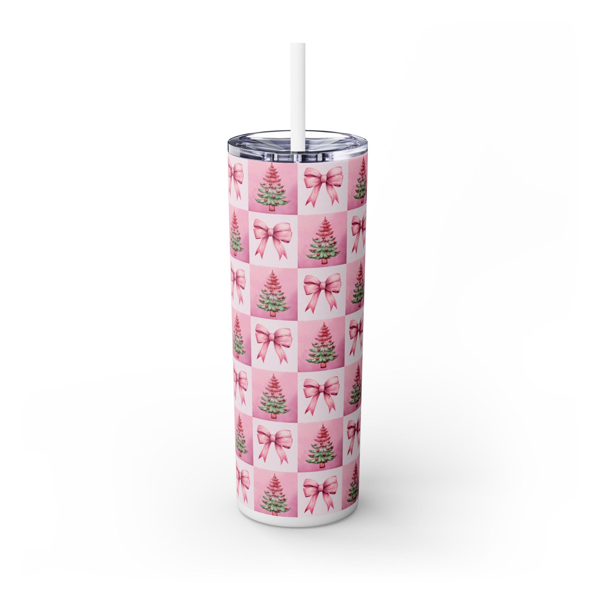 Coquette Bows Xmas Skinny Tumbler, 20oz