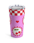 Cherry Check Travel Mug Tumbler 20oz