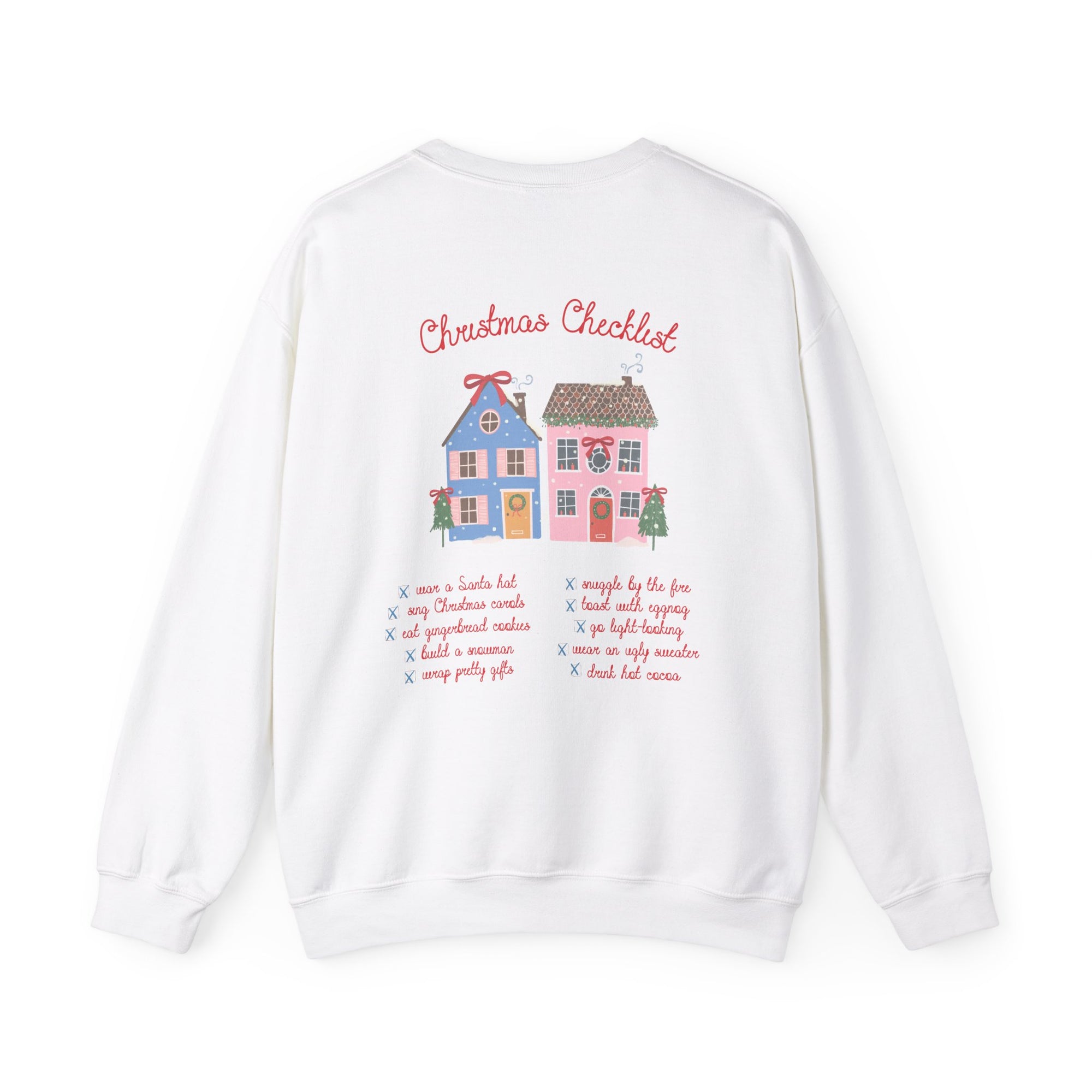 Christmas Checklist Front + Back Crewneck Sweatshirt