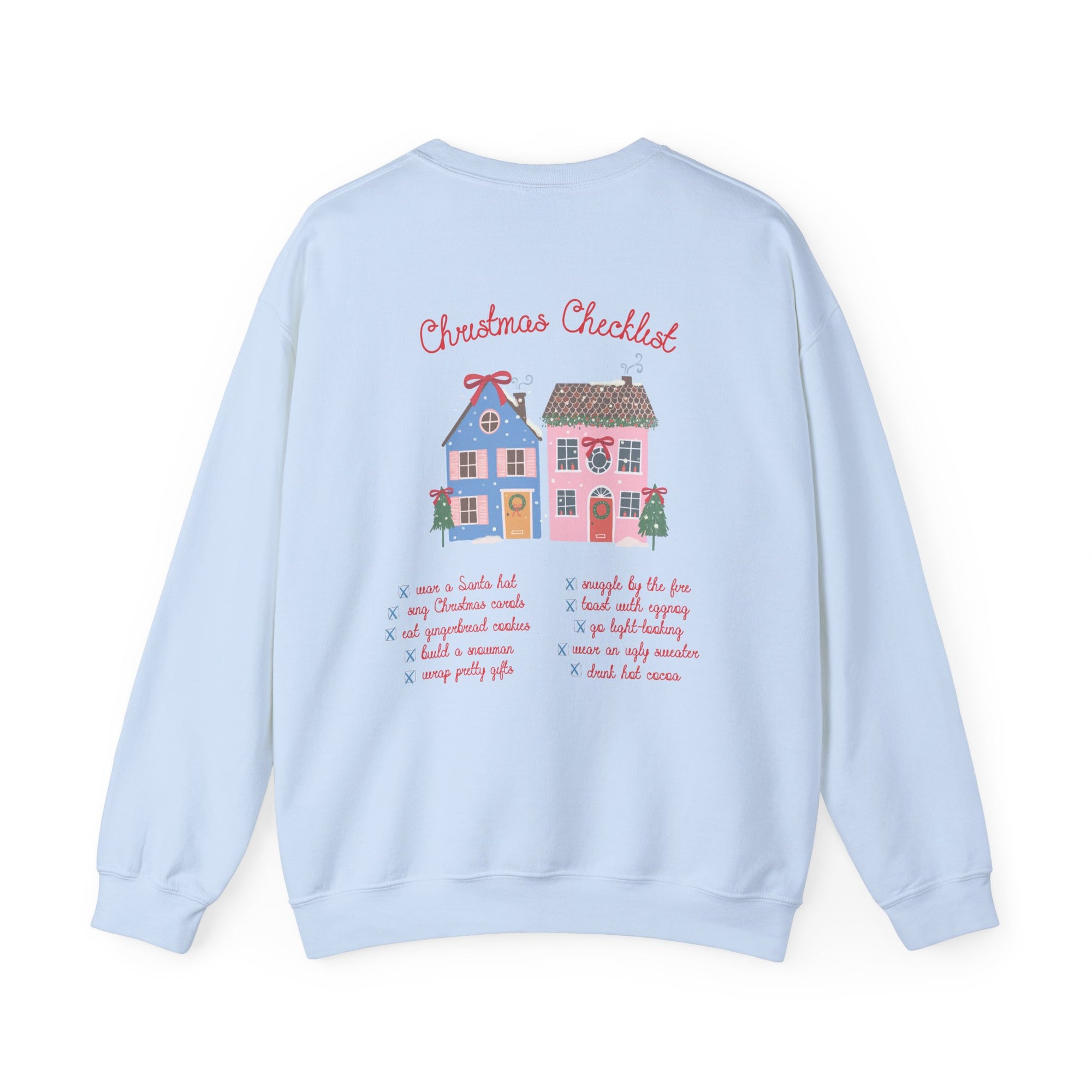 Christmas Checklist Front + Back Crewneck Sweatshirt