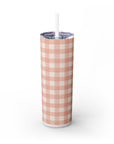 Dusty Pink Gingham Tumbler, 20oz