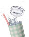 Mint Gingham Tumbler, 20oz