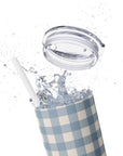 Dusty Blue Gingham Skinny Tumbler, 20oz