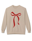 Big Red Bow Coquette Fleece Crewneck Sweatshirt