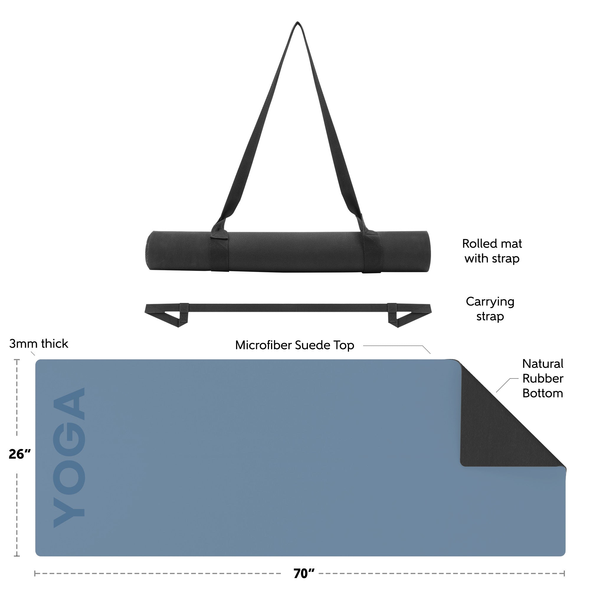 Soul Yoga Mat - Whisper Blue