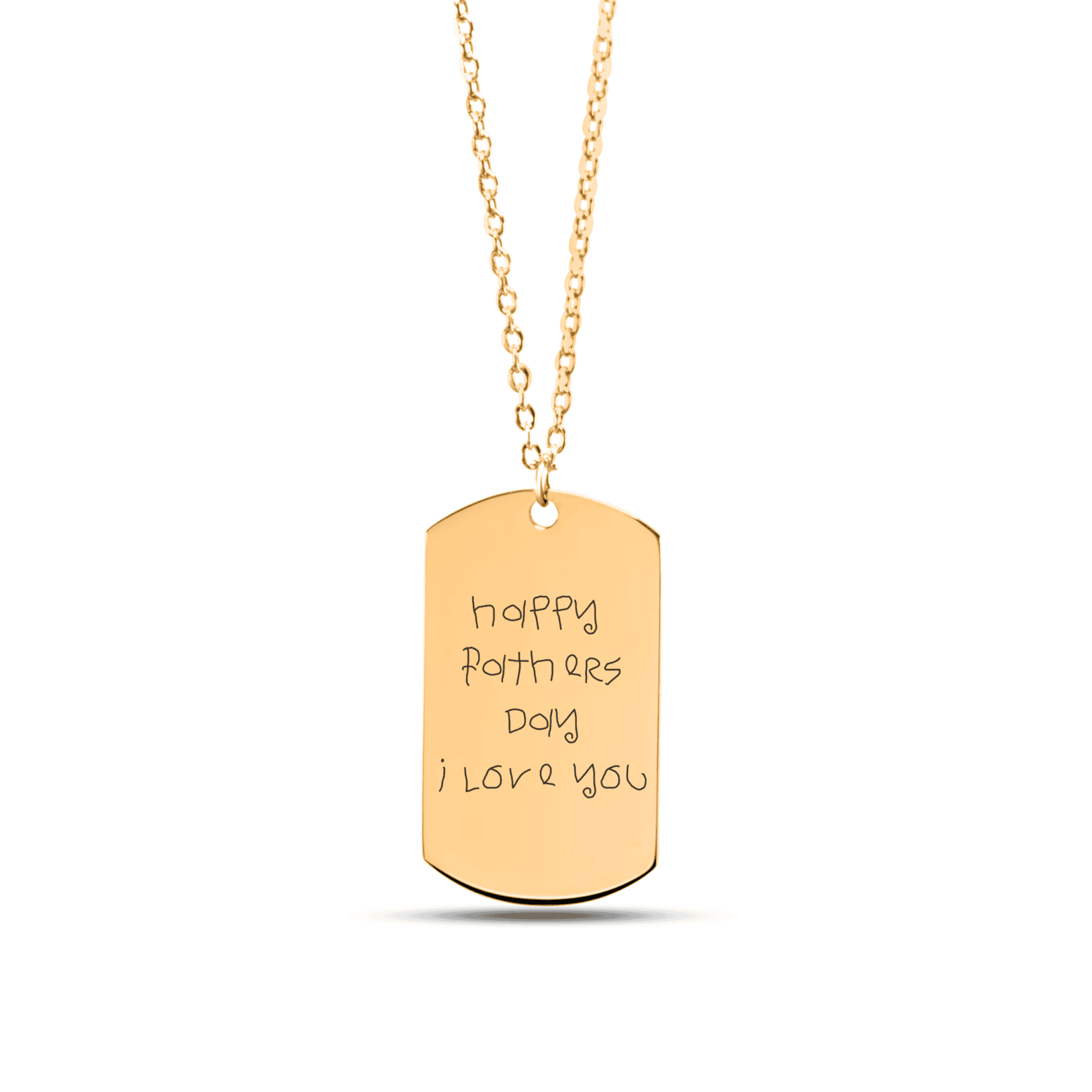 Handwritten Engraved Tag Necklace