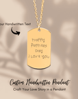 Handwritten Engraved Tag Necklace