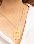 Handwritten Engraved Tag Necklace